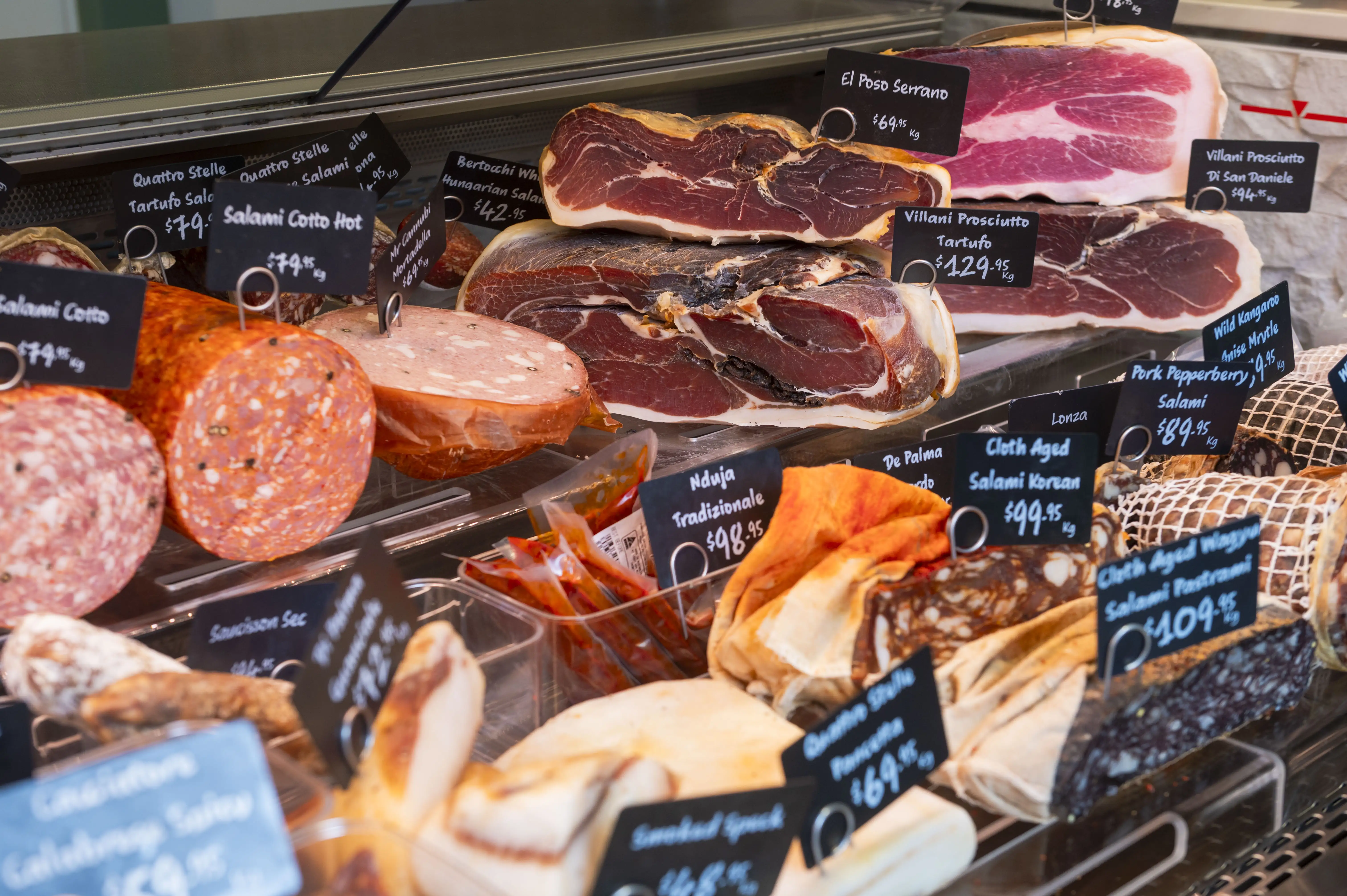 CURED MEATS AT EDGE HILL GOURMET DELI