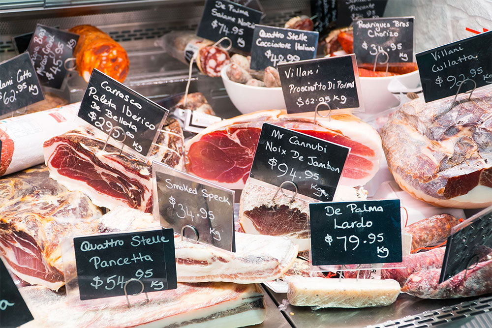 CURED MEATS AT EDGE HILL GOURMET DELI